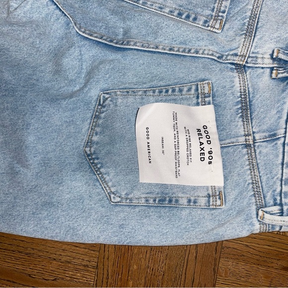 Good American Good 90’s Mid-Rise Baggy Light Blue Jeans GFXL859DTV NWT - Picture 10 of 12